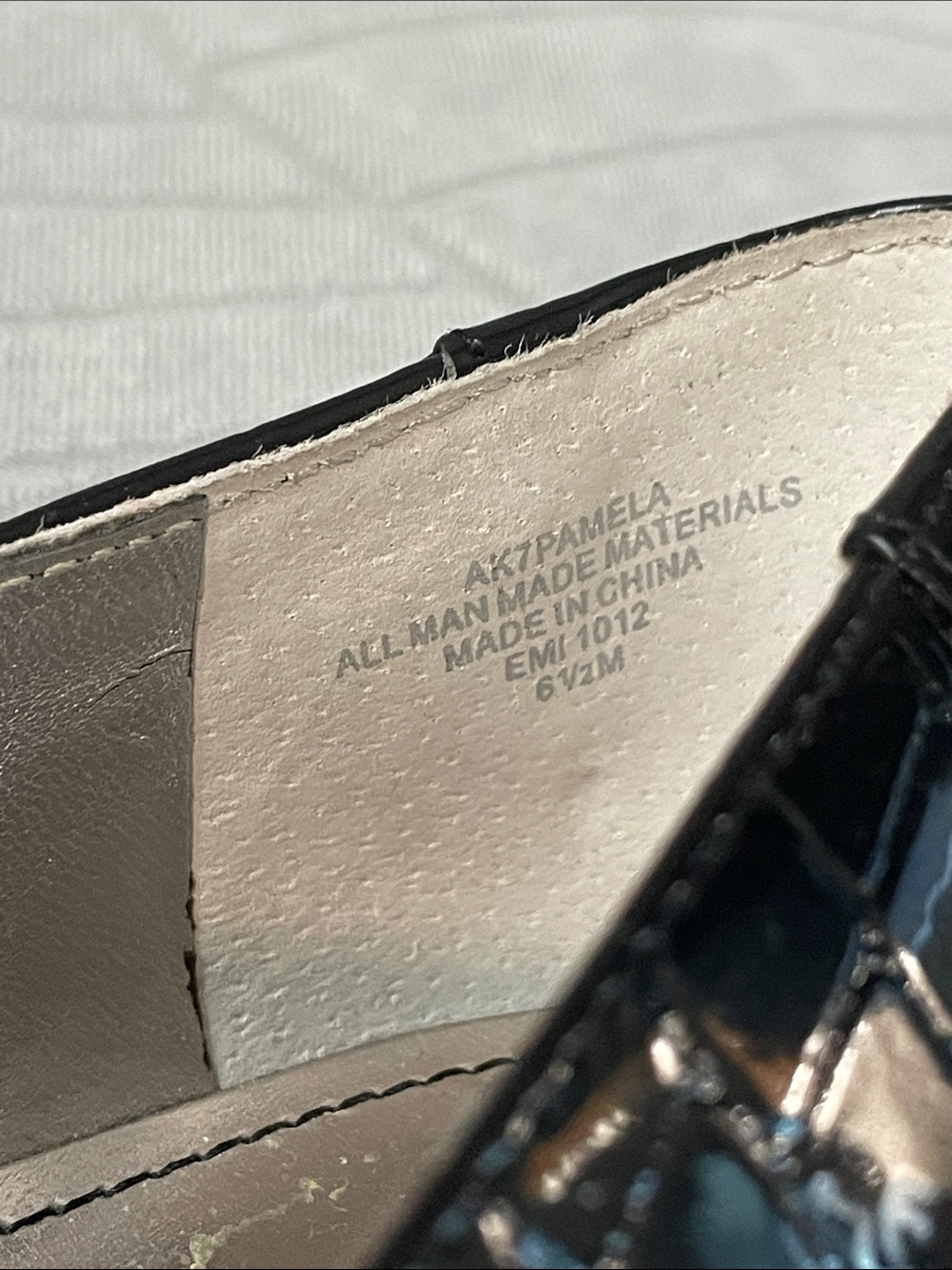 Anne Klein Black Patent Croc-Embossed Loafers with Metal Bit - Picture 8 of 8